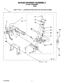 04 - 8576353 Burner Assembly parts for Whirlpool Dryer WGD8500SR1 from AppliancePartsPros.com
