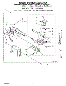 04 - 8576353 Burner Assembly parts for Whirlpool Dryer WGD9600TU1 from AppliancePartsPros.com