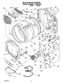 03 - Bulkhead Parts parts for Whirlpool Dryer WGD8300SW1 from AppliancePartsPros.com