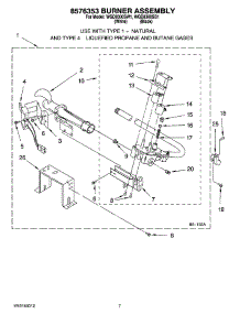 04 - 8576353 Burner Assembly parts for Whirlpool Dryer WGD8300SB1 from AppliancePartsPros.com