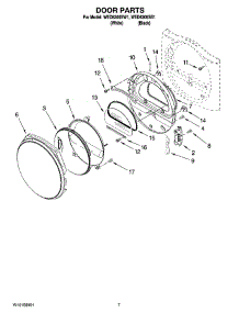 04 - Door Parts, Optional Parts (Not Included) parts for Whirlpool Dryer WED8300SB1 from AppliancePartsPros.com