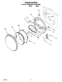 05 - Door Parts, Optional Parts (Not Included) parts for Whirlpool Dryer WGD8300SB0 from AppliancePartsPros.com