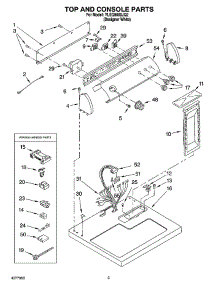 02 - Top And Console Parts parts for Whirlpool Dryer YLEQ8000JQ2 from AppliancePartsPros.com