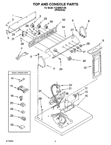 02 - Top And Console Parts parts for Whirlpool Dryer YLEQ9857LW0 from AppliancePartsPros.com