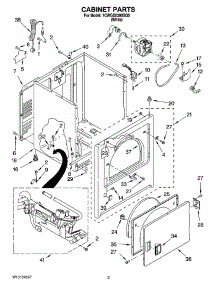 02 - Cabinet Parts parts for Whirlpool Dryer 1CWGD5300SQ0 from AppliancePartsPros.com