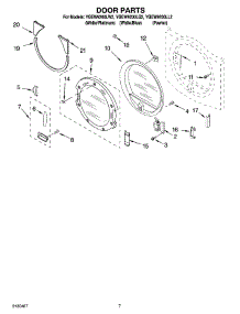 04 - Door Parts parts for Whirlpool Dryer YGEW9200LW2 from AppliancePartsPros.com