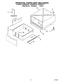 05 - Pedestal Parts (Not Included), Optional Parts (Not Included) parts for Whirlpool Dryer YGEW9200LW2 from AppliancePartsPros.com