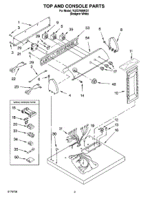 02 - Top And Console Parts parts for Whirlpool Dryer YLEQ7000KQ1 from AppliancePartsPros.com