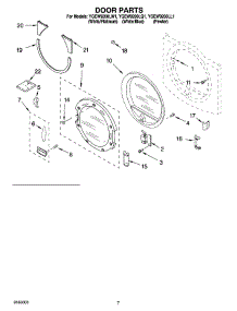 04 - Door Parts parts for Whirlpool Dryer YGEW9200LQ1 from AppliancePartsPros.com