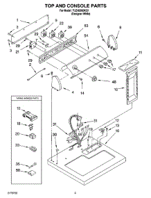 02 - Top And Console Parts parts for Whirlpool Dryer YLEN2000KQ1 from AppliancePartsPros.com