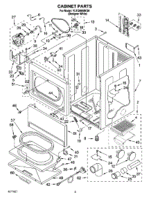 02 - Cabinet Parts parts for Whirlpool Dryer YLEQ8850KQ0 from AppliancePartsPros.com