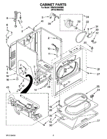 02 - Cabinet Parts parts for Whirlpool Dryer 7MWG87600SM0 from AppliancePartsPros.com