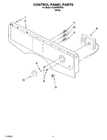 02 - Control Panel Parts parts for Whirlpool Dryer YLEW0050PQ0 from AppliancePartsPros.com