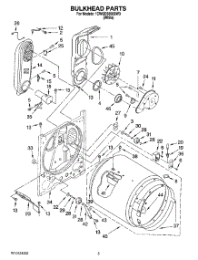 03 - Bulkhead Parts parts for Whirlpool Dryer 1CWGD5850SW0 from AppliancePartsPros.com