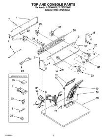 02 - Top And Console Parts parts for Whirlpool Dryer YLEQ5000KW2 from AppliancePartsPros.com