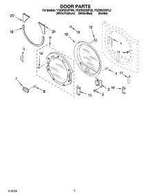 04 - Door Parts parts for Whirlpool Dryer YGEW9250PW0 from AppliancePartsPros.com