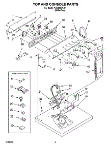 02 - Top And Console Parts parts for Whirlpool Dryer YLEQ9857LW1 from AppliancePartsPros.com