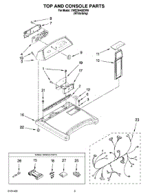 02 - Top And Console Parts parts for Whirlpool Dryer YWED6400SW0 from AppliancePartsPros.com