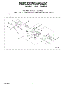 04 - 8557890 Burner Assembly, Optional Parts (Not Included) parts for Whirlpool Dryer WGD6400SB1 from AppliancePartsPros.com