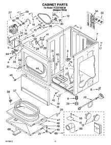 02 - Cabinet Parts parts for Whirlpool Dryer YCEE2760KQ0 from AppliancePartsPros.com