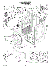 02 - Cabinet Parts parts for Whirlpool Dryer WED9600SU0 from AppliancePartsPros.com
