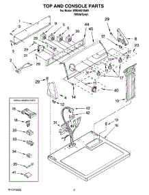 02 - Top And Console Parts parts for Whirlpool Dryer WED5821SW0 from AppliancePartsPros.com