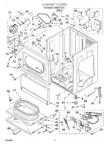 03 - Cabinet parts for Whirlpool Dryer CGM2751JQ0 from AppliancePartsPros.com