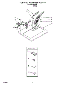 02 - Top, Harness Parts, And Optional Parts parts for Whirlpool Dryer 8543000 from AppliancePartsPros.com