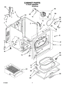 02 - Cabinet Parts parts for Whirlpool Dryer LGR6636PW0 from AppliancePartsPros.com