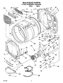 03 - Bulkhead Parts parts for Whirlpool Dryer WGD8300SW0 from AppliancePartsPros.com
