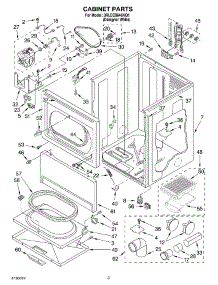 02 - Cabinet Parts parts for Whirlpool Dryer 3RLEC8646KQ1 from AppliancePartsPros.com