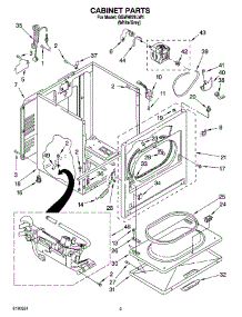 02 - Cabinet Parts parts for Whirlpool Dryer GGW9878LW1 from AppliancePartsPros.com