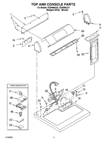 02 - Top And Console Parts parts for Whirlpool Dryer GEX9868JT3 from AppliancePartsPros.com