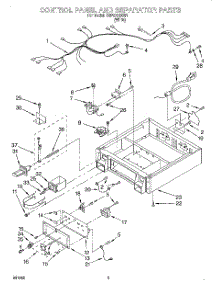 03 - Control Panel And Separator parts for Whirlpool Dryer CSP2761EW1 from AppliancePartsPros.com