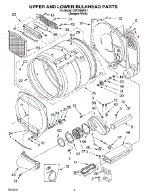 05 - Upper And Lower Bulkhead parts for Whirlpool Dryer CSP2760KQ1 from AppliancePartsPros.com