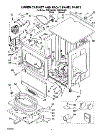 03 - Upper Cabinet And Front Panel parts for Whirlpool Dryer CSP2760AN1 from AppliancePartsPros.com