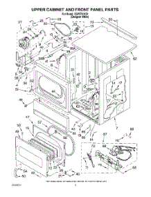 05 - Upper Cabinet And Front Panel parts for Whirlpool Dryer CSP2761KQ1 from AppliancePartsPros.com