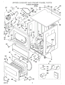 03 - Upper Cabinet And Front Panel parts for Whirlpool Dryer CSP2760HW0 from AppliancePartsPros.com
