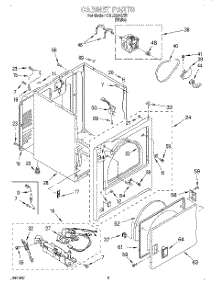 03 - Cabinet parts for Whirlpool Dryer CGE2991EW1 from AppliancePartsPros.com