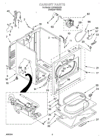 02 - Cabinet parts for Whirlpool Dryer LGQ8000JQ2 from AppliancePartsPros.com