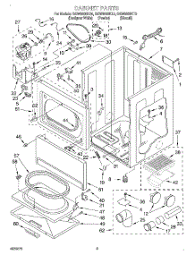 02 - Cabinet parts for Whirlpool Dryer GGW9868KT0 from AppliancePartsPros.com