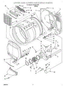06 - Upper And Lower Bulkhead parts for Whirlpool Dryer CSP2761HW0 from AppliancePartsPros.com