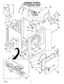 02 - Cabinet parts for Whirlpool Dryer LGV4634JQ1 from AppliancePartsPros.com