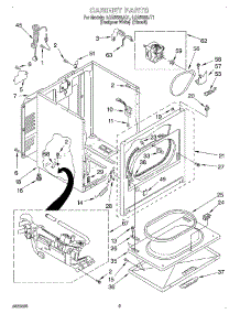 02 - Cabinet parts for Whirlpool Dryer LGR5636JQ1 from AppliancePartsPros.com