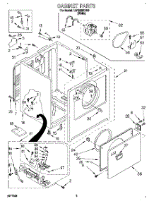 02 - Cabinet parts for Whirlpool Dryer LGR5636DW0 from AppliancePartsPros.com
