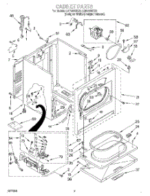 02 - Cabinet parts for Whirlpool Dryer LGR5636EZ0 from AppliancePartsPros.com