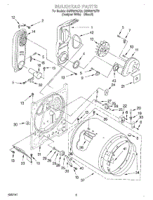 03 - Bulkhead parts for Whirlpool Dryer GGW9878JQ0 from AppliancePartsPros.com