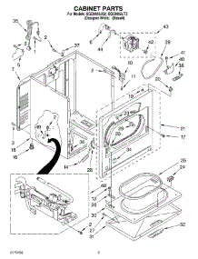 02 - Cabinet parts for Whirlpool Dryer GGQ9858JQ2 from AppliancePartsPros.com