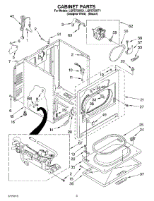 02 - Cabinet parts for Whirlpool Dryer LGR5700KT1 from AppliancePartsPros.com