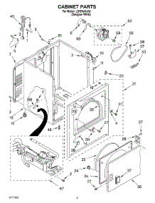 02 - Cabinet parts for Whirlpool Dryer LGR7645JQ1 from AppliancePartsPros.com